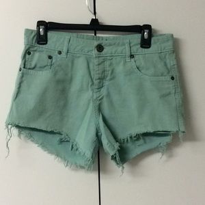 Indigo Bird Denim Cutoff Fringe Shorts Size 2